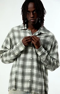 Pacsun Tan Plaid Nola Long Sleeve Shirt
