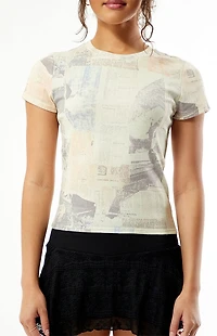 Your Favorite Newspaper Print Skimmer T-Shirt