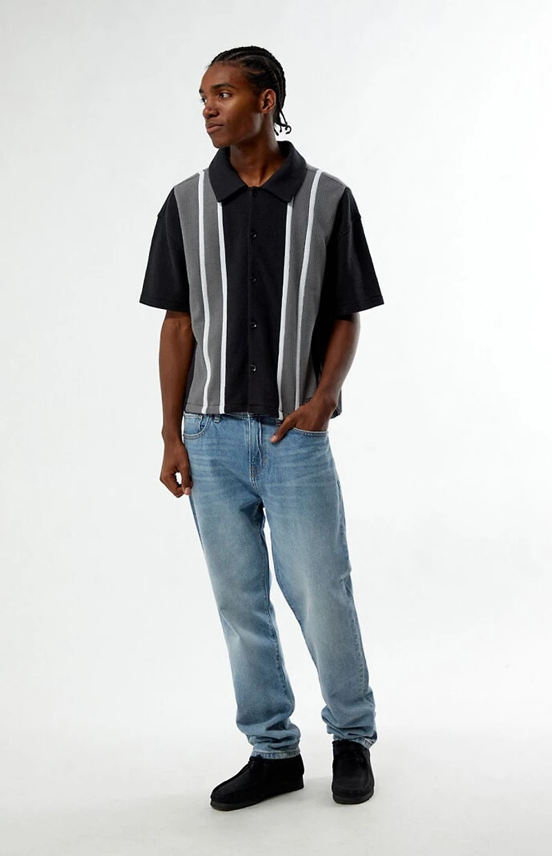 Pacsun Black Sloan Textured Camp Shirt