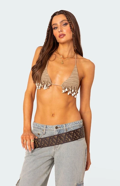 Edikted Aruba Beaded Crochet Bra Top