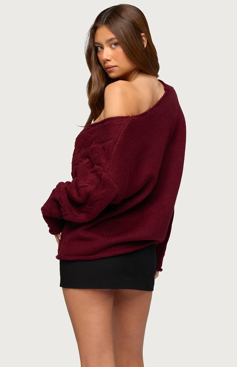 Edikted Inga Oversized Cable Knit Sweater