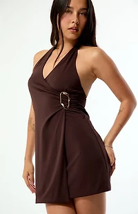 Beverly and Beck Mia Hardware Wrap Mini Dress