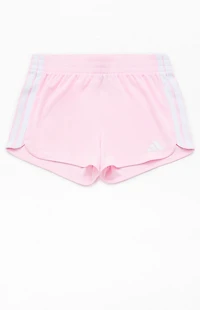 adidas Kids 3 Stripes Pink Pacer Mesh Shorts