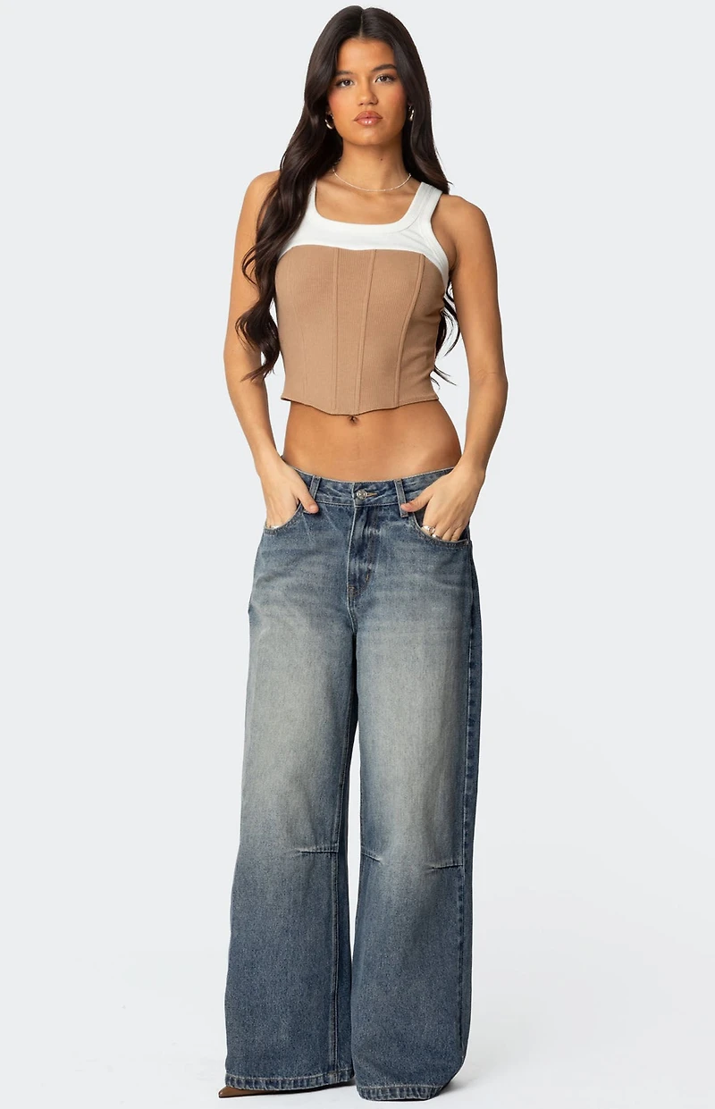 Edikted Ila Contrast Layered Corset