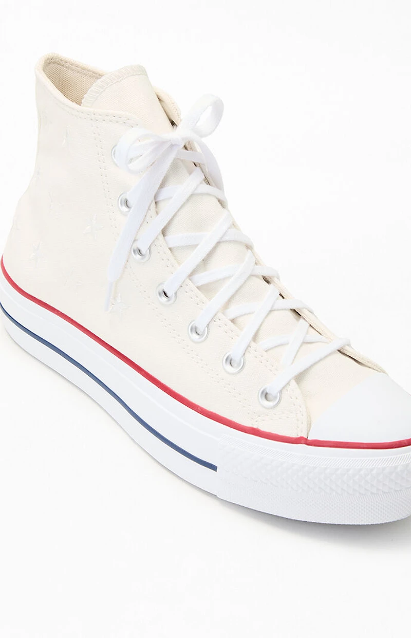 Converse Women's White Stars Chuck Taylor All Star Lift High Top Sneakers