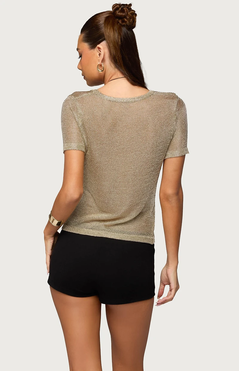 Edikted Luchia Shiny Knit Top