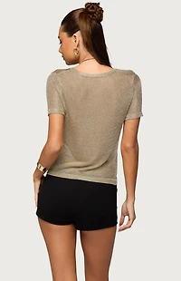 Edikted Luchia Shiny Knit Top