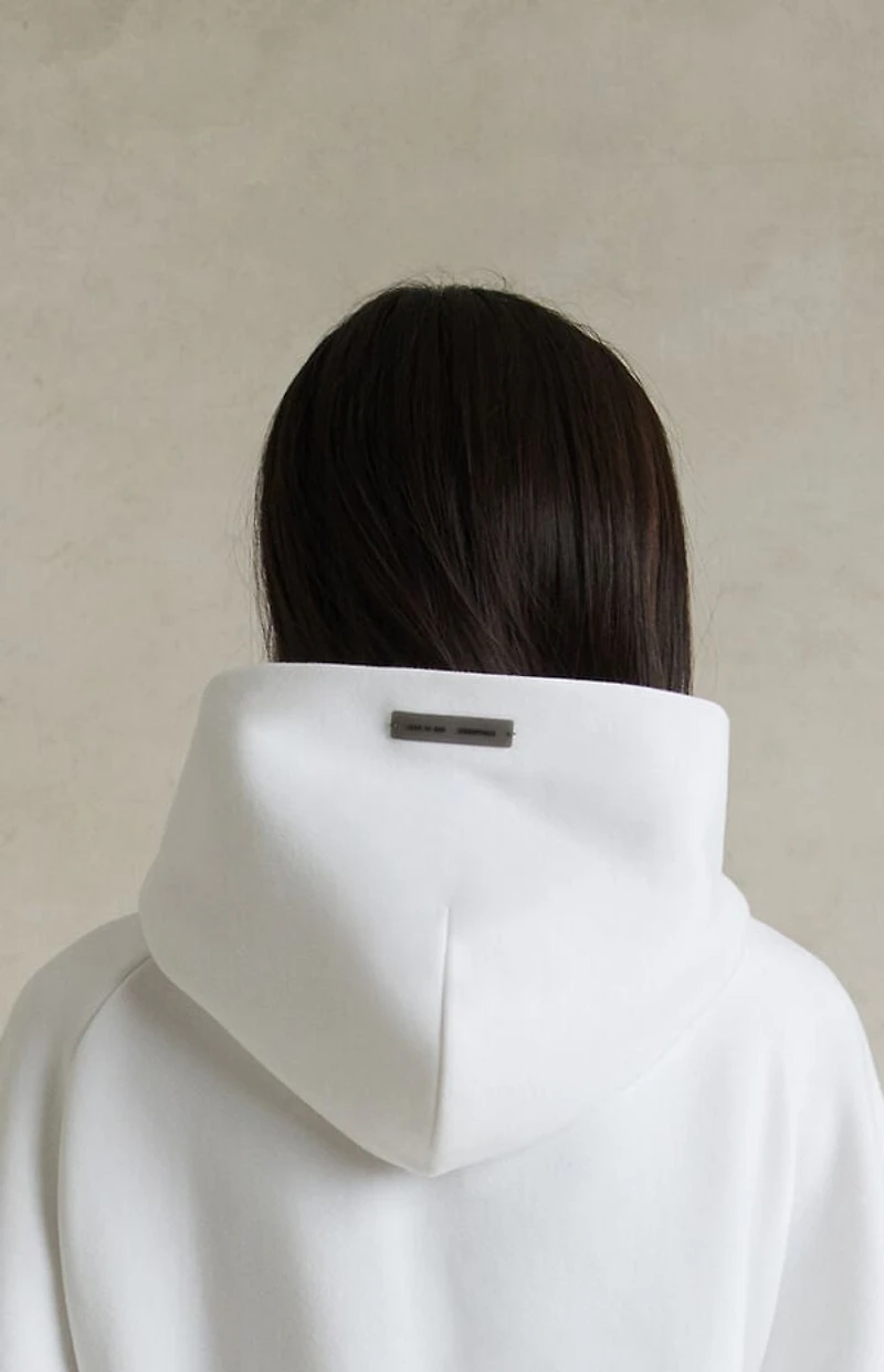 Fear of God ESSENTIALS Women's Bright White Raglan Cropped Hoodie