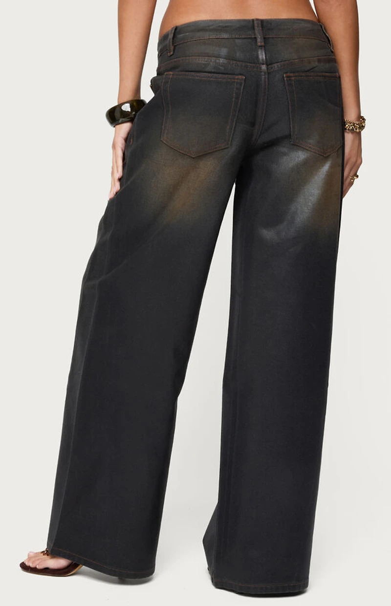 Edikted Oversized Mud Wash Low Rise Jeans