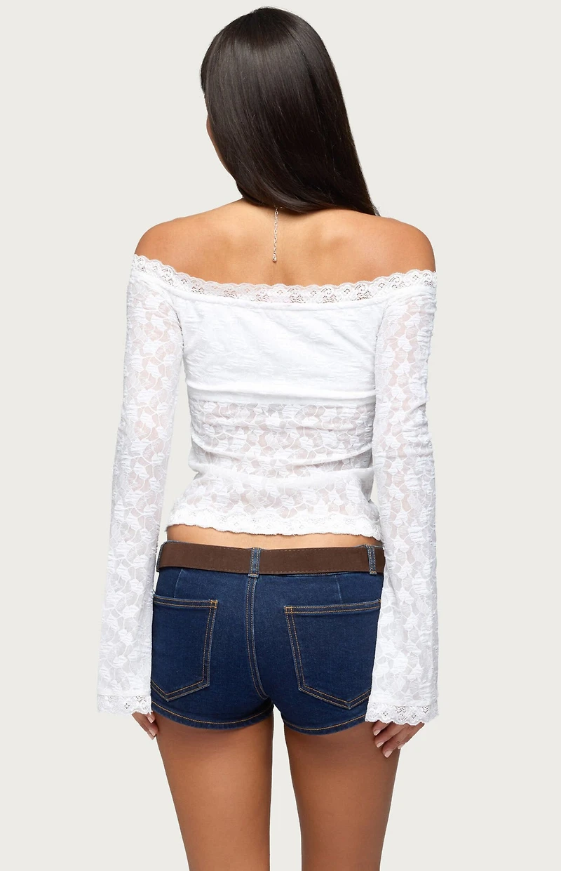Edikted Built Bra Off Shoulder Lace Top