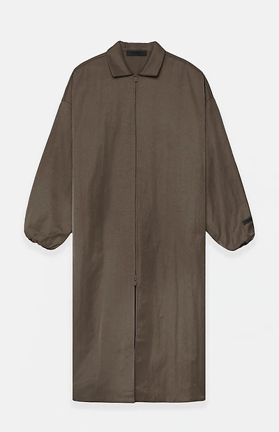 Fear of God ESSENTIALS Brown Textured Nylon Trench Coat