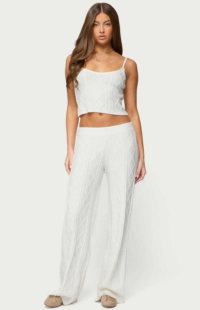 Edikted Louise Cable Knit Tank Top