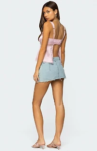 Edikted Loryn Lacey Satin Effect Top