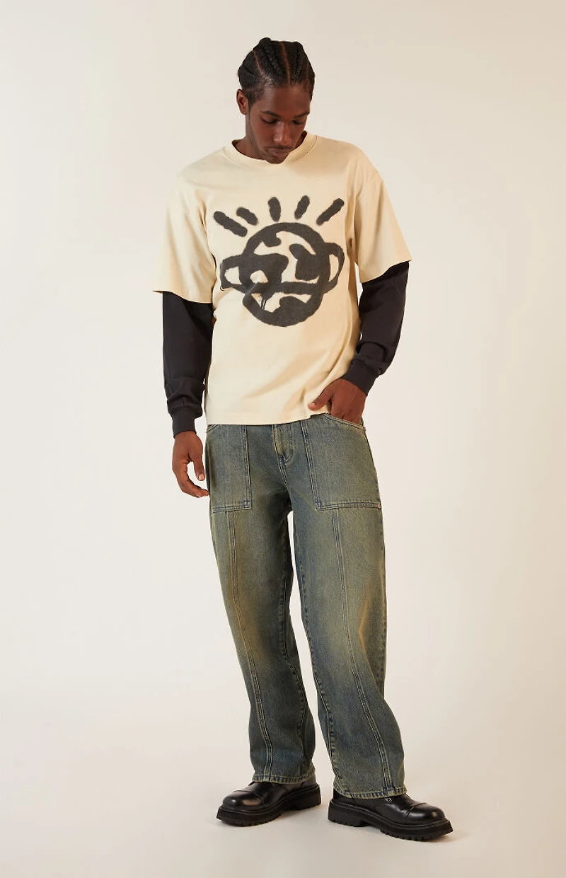Pacsun Planet Layered Long Sleeve T-Shirt