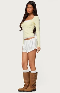 Edikted Joana Layered Lacey Henley Top