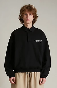 Fear of God ESSENTIALS Black Fleece Polo Sweatshirt