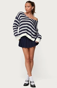 Edikted Eugenie Oversized Striped Knit Sweater