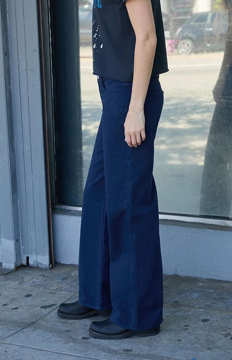 John Galt Navy Wide Leg Pants