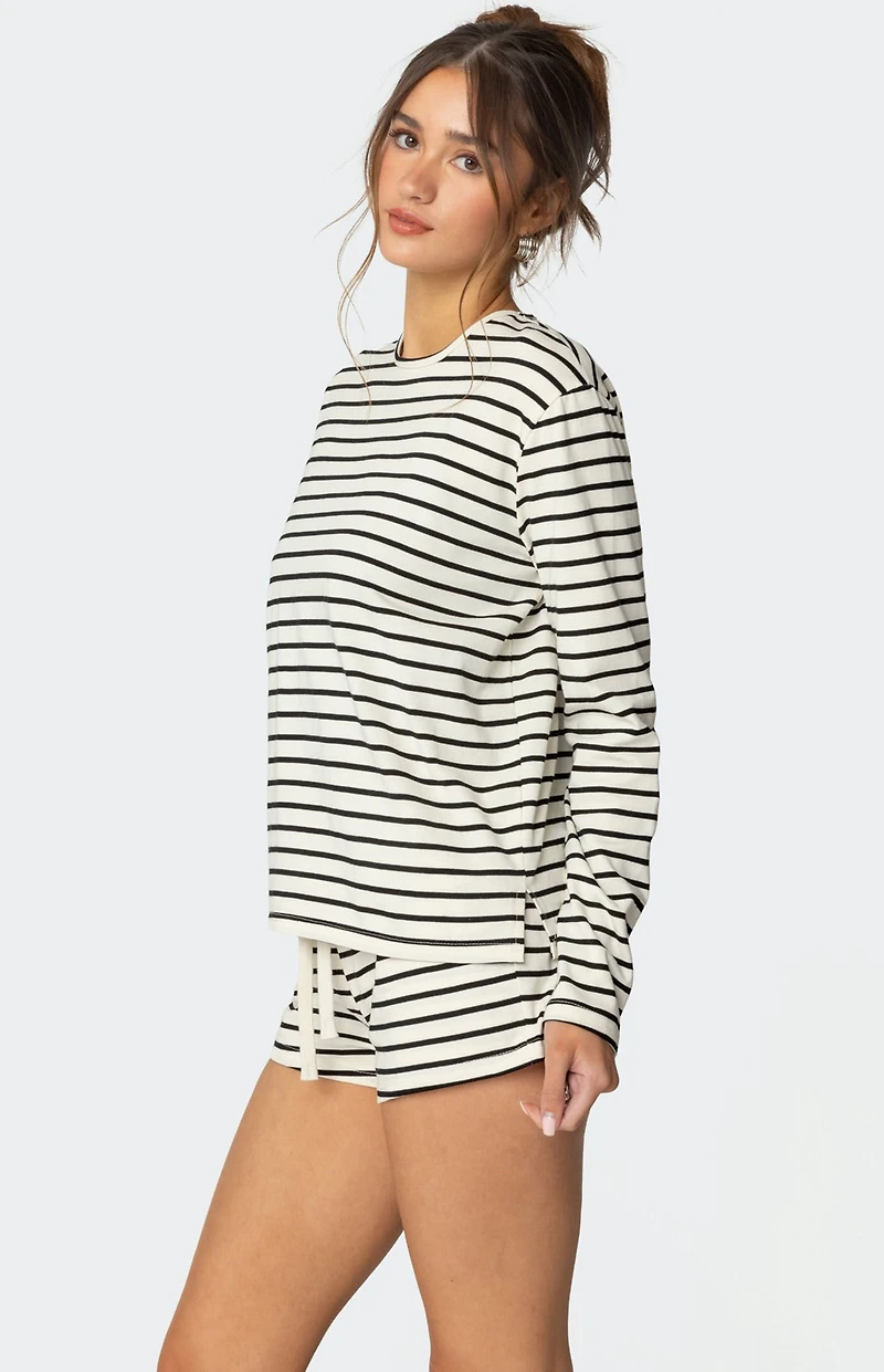 Edikted Jordyn Striped Long Sleeve T-Shirt