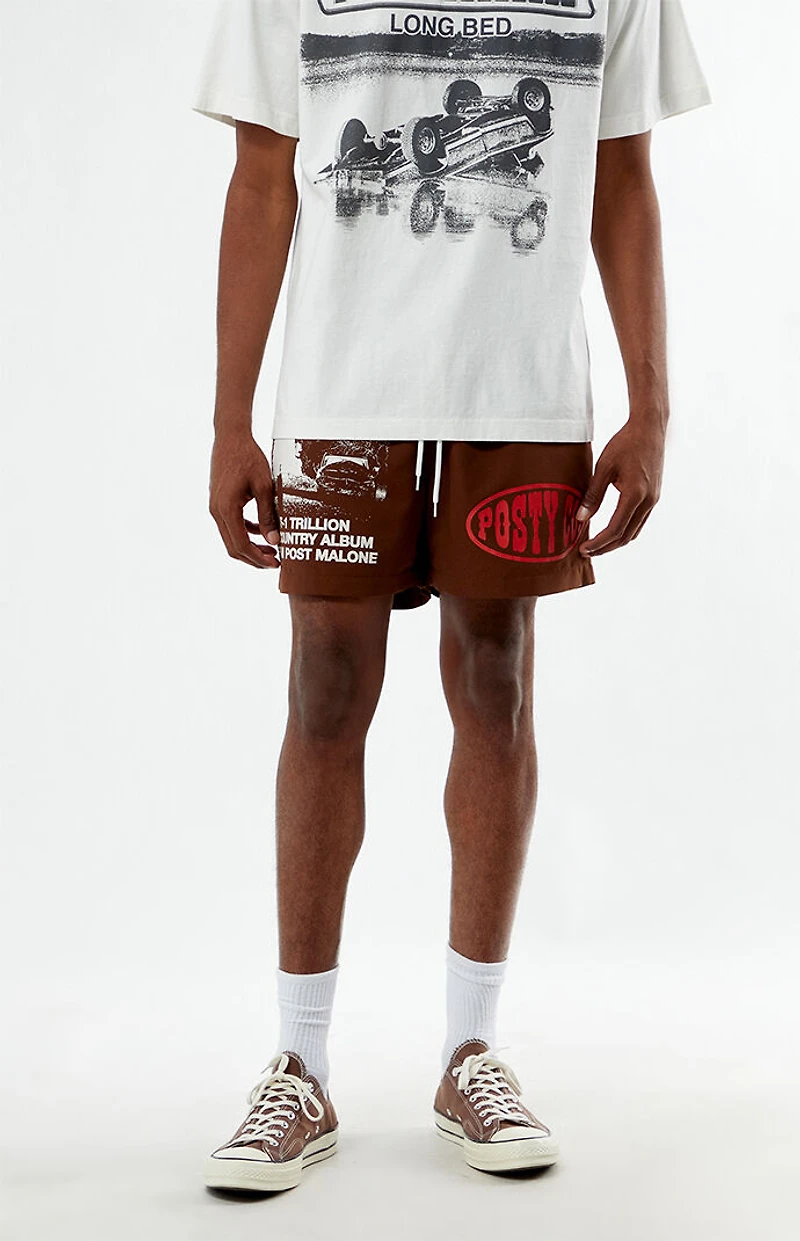 Post Malone Brown 4.5" Swim Trunks