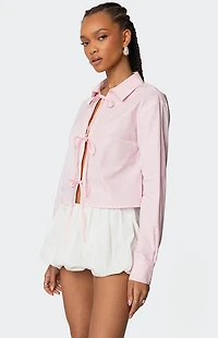 Edikted Melrose Tie Front Collared Top