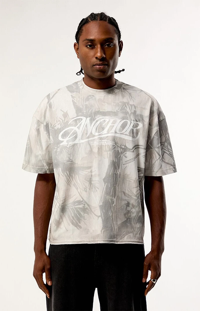Pacsun Anchor Camo Cropped Boxy T-Shirt
