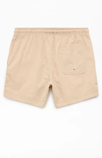 Pacsun Tan Collegiate 4.5'' Swim Trunks