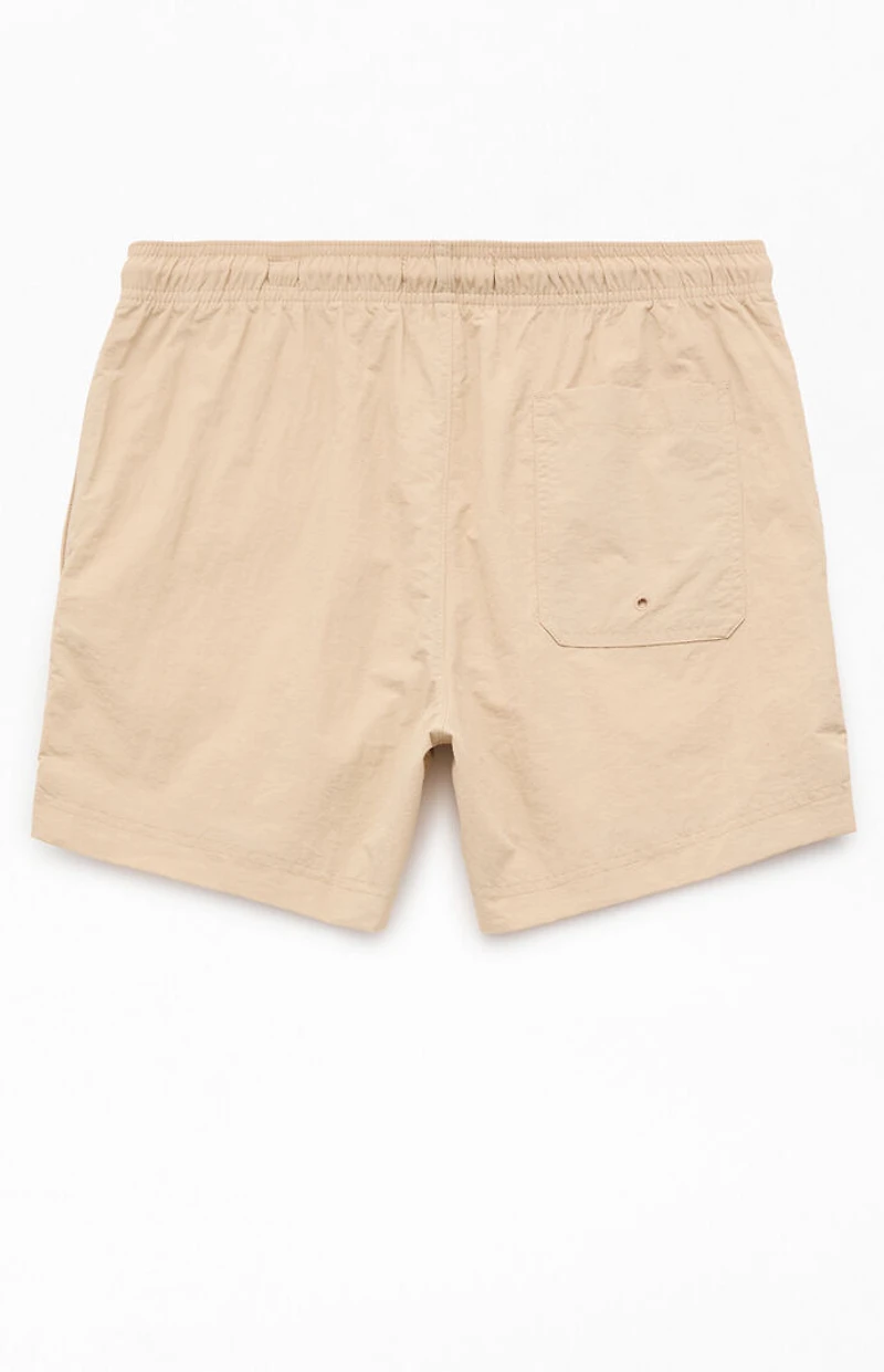 Pacsun Tan Collegiate 4.5'' Swim Trunks