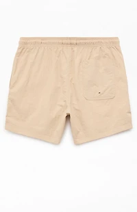 Pacsun Tan Collegiate 4.5'' Swim Trunks