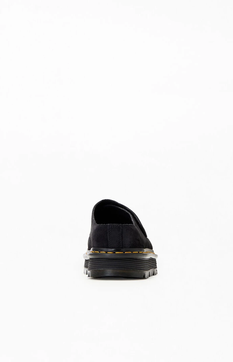 Dr Martens Black Zebzag Suede Anywair Platform Mules