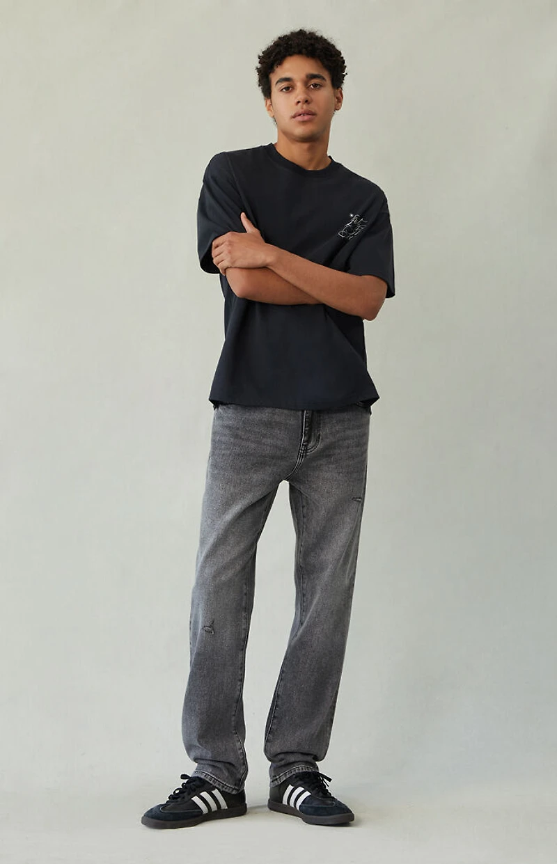 Pacsun Cade Straight Jeans Ripped Black Wash