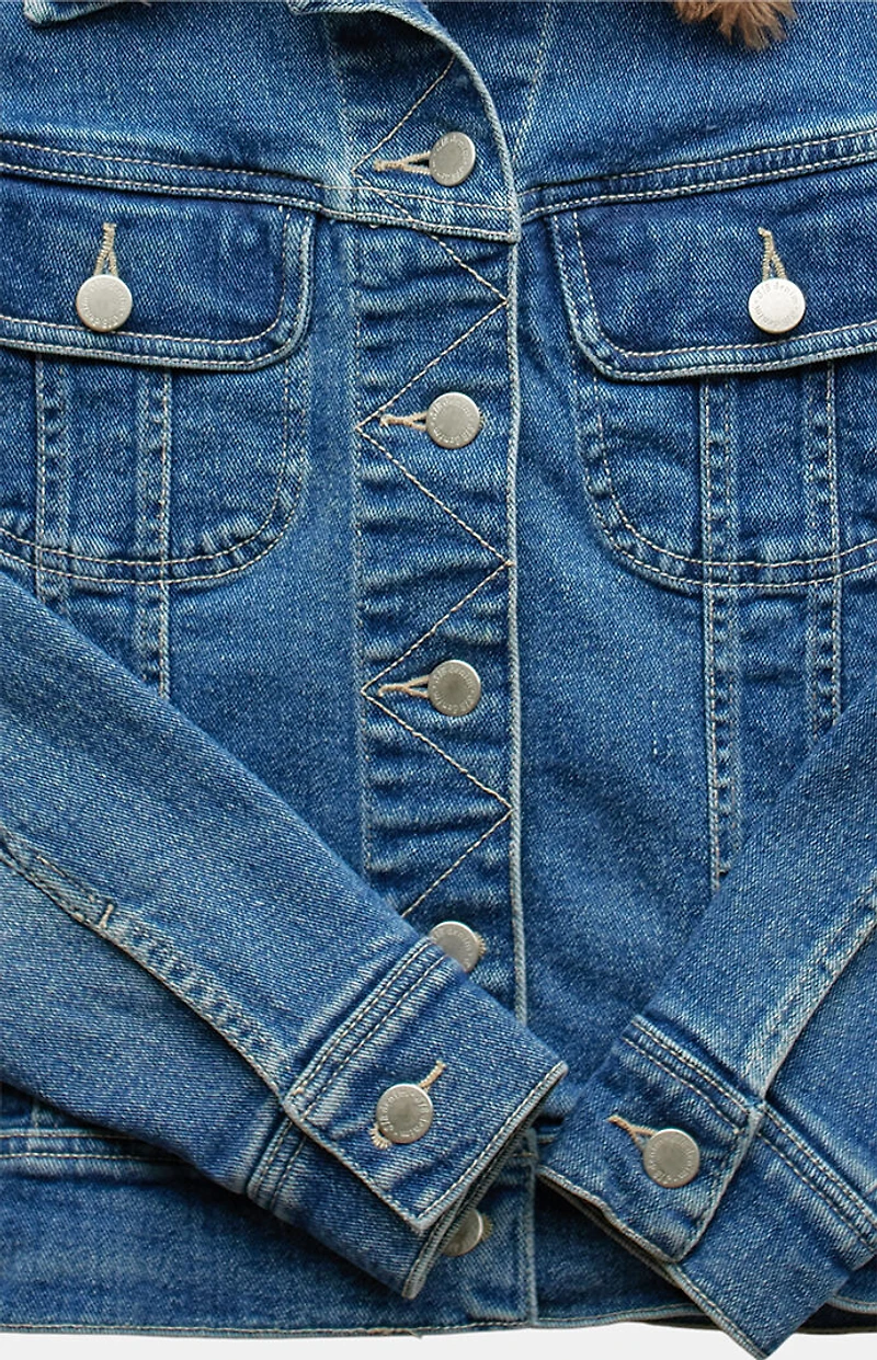 PS VINTAGE 2000s Fur Denim Jacket