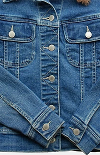 PS VINTAGE 2000s Fur Denim Jacket