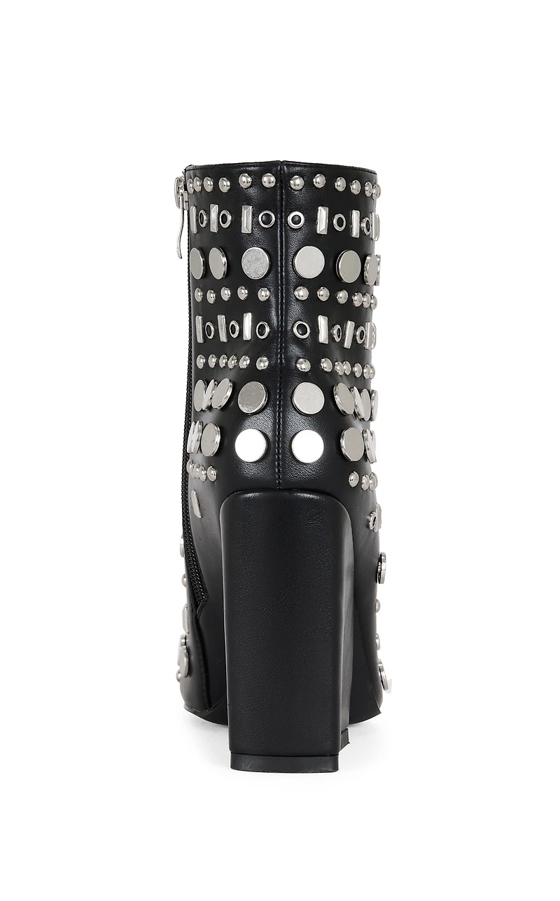 AZALEA WANG Women's Fletcher Black Block Heel Ankle Booties