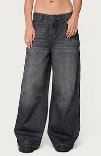 Edikted Skater Girl Washed Low Rise Jeans