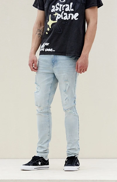 Pacsun Bryce Stacked Skinny Jeans Stretch Indigo