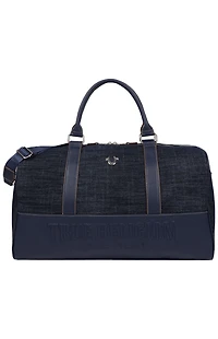 True Religion Horseshoe Quilted Denim Weekender Duffel Bag
