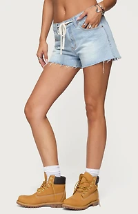Edikted Milla Low Rise Denim Shorts