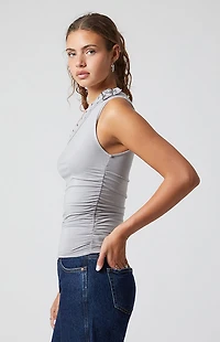 Third Charm Callie One Shoulder Buckle Tube Top