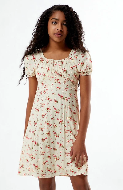 Pacsun Kids Red Floral Mini Dress