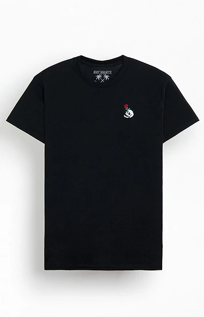 Riot Society Rose Skull Embroidered T-Shirt