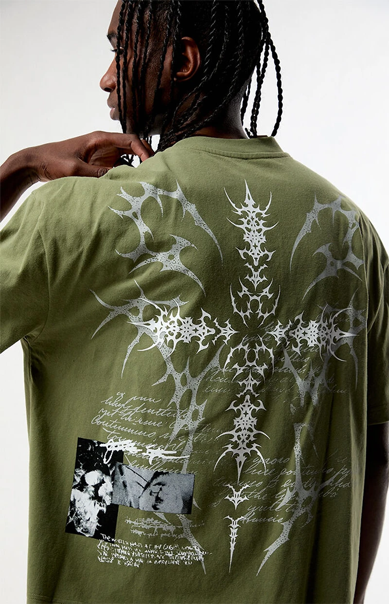 Pacsun Green What Remains Cropped Boxy T-Shirt