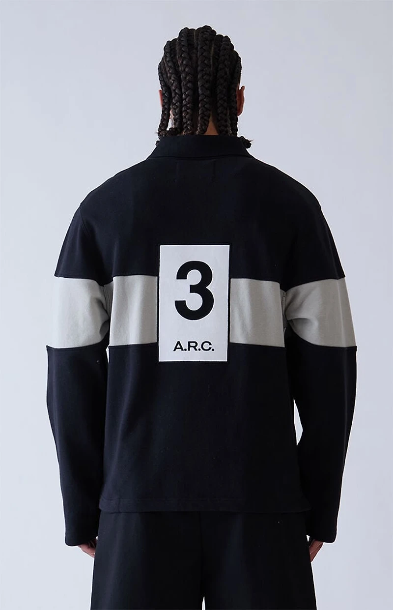 A.R.C. Black Rugby Long Sleeve Polo Shirt