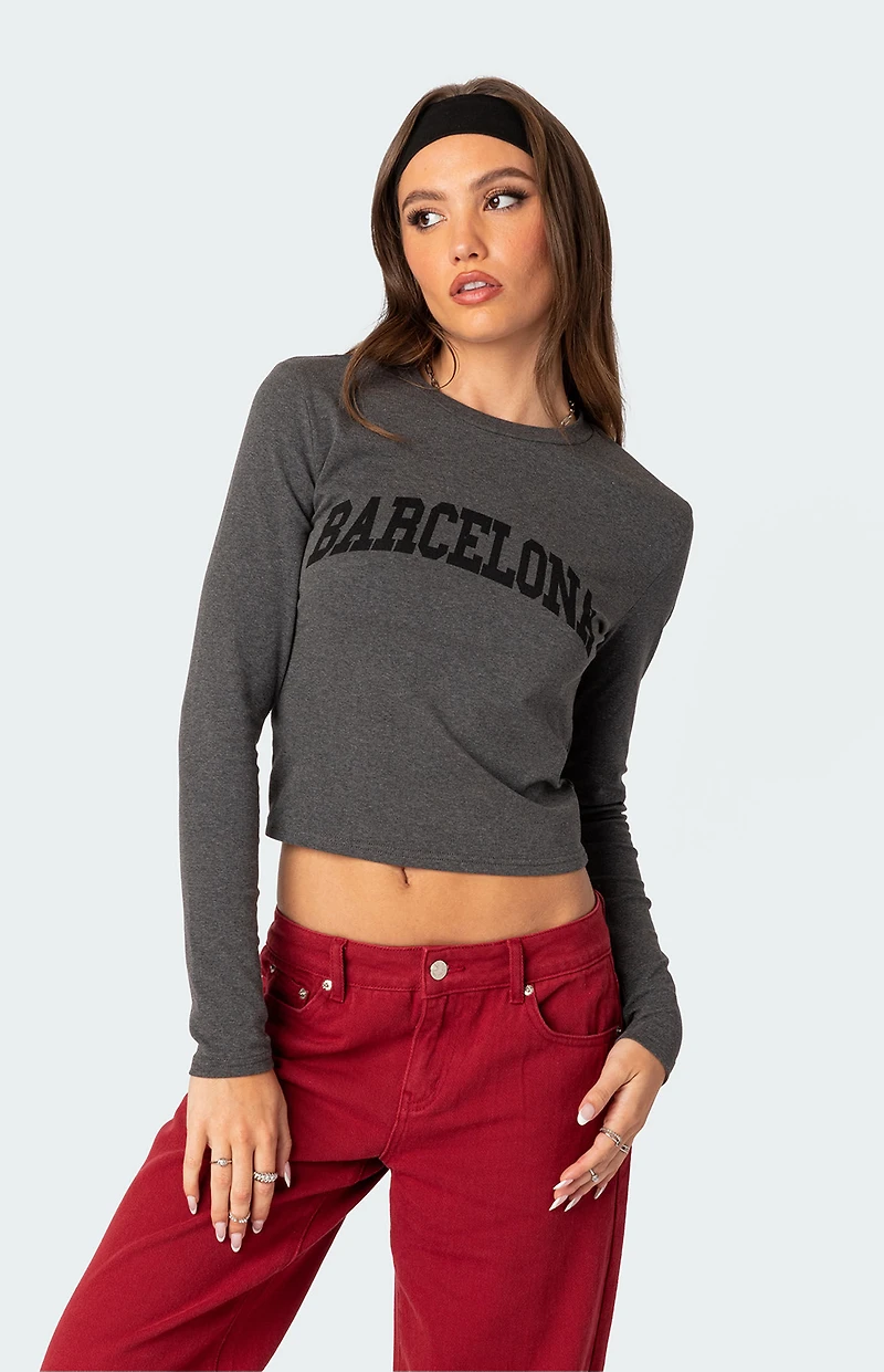 Edikted Barcelona Long Sleeve T-Shirt