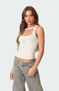 Edikted Isabetta Tie Front Tank Top