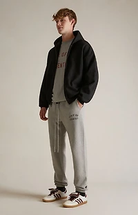 Fear of God ESSENTIALS Black Heavy Fleece Full Zip Hoodie