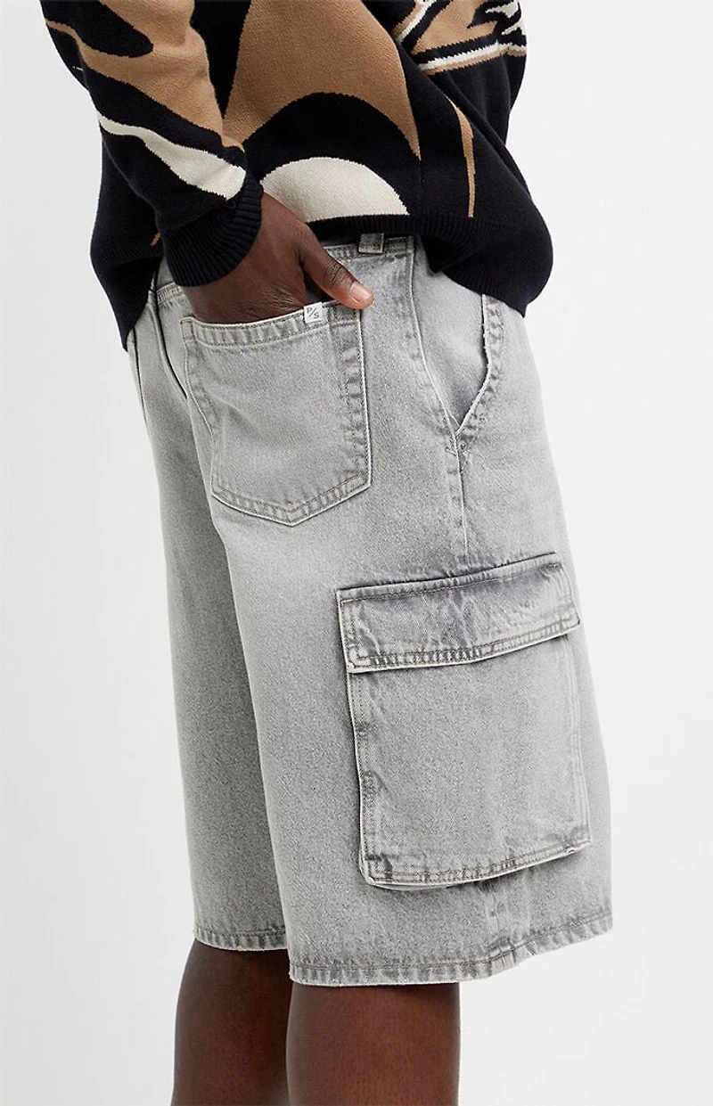 Pacsun Austin Extreme Baggy Jean Shorts Cargo Gray