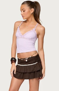 Edikted Fran Lacey V Neck Tank Top