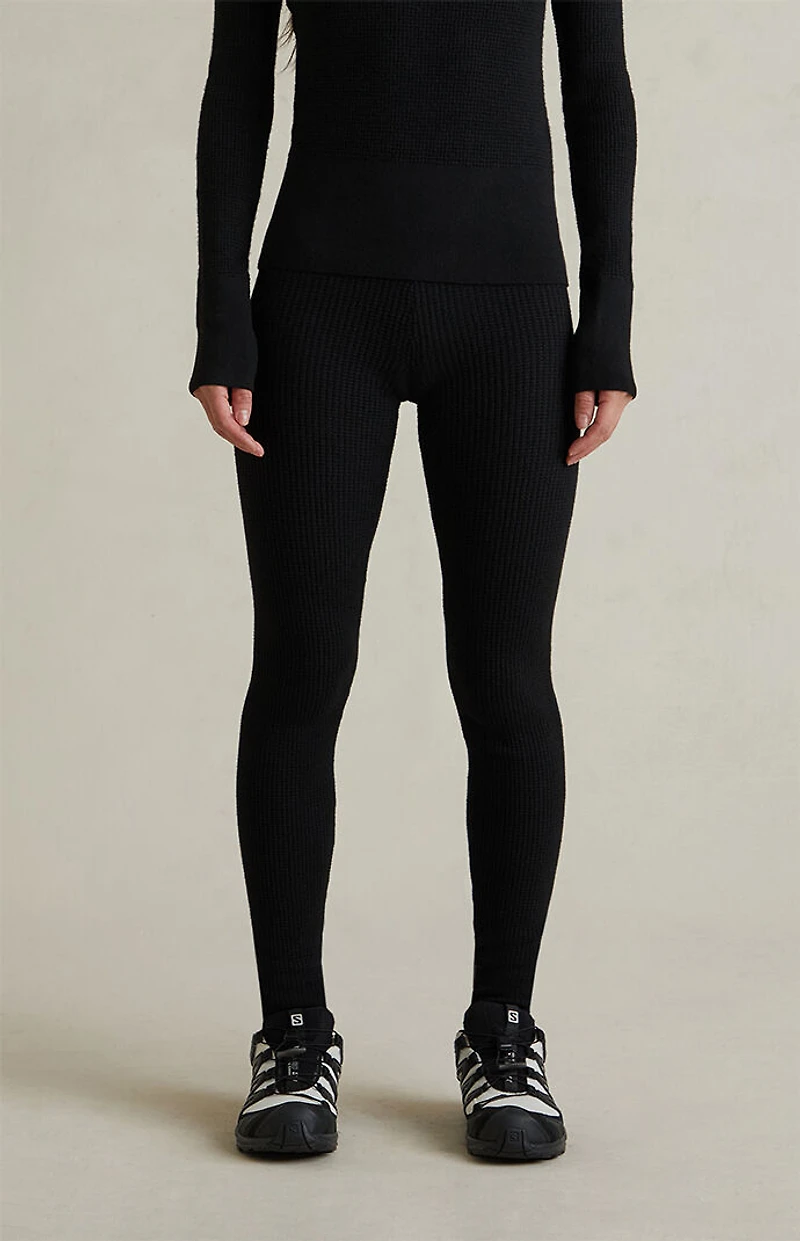Fear of God ESSENTIALS Women's Jet Black Waffle Knit Leggings