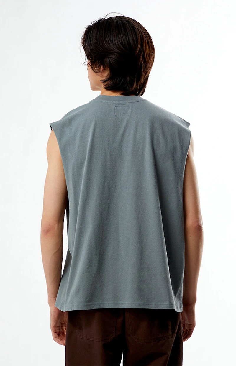Pacsun Gray Cut Off Muscle T-Shirt
